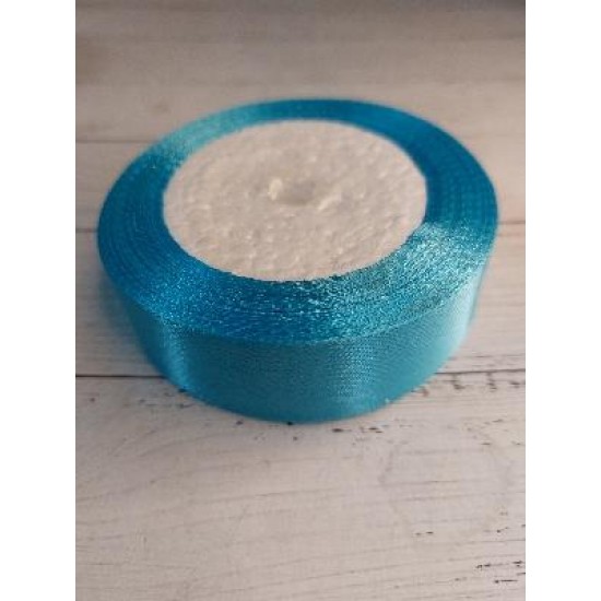 ОПТ Ленты атласные однотонные 2,5 см*25 ярдов цв. ярко-голубой, цена за катушку